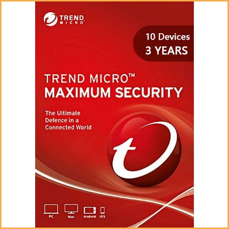 Trend Micro Maximum Security Multi Device - 10 Devices - 3 Years