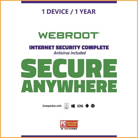 Webroot SecureAnywhere Internet Security Complete - 1 Device - 1 Year